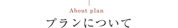 プランについて About plan